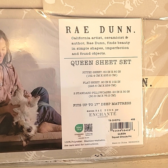 🕷NWT👻 Rae Dunn Halloween Queen Sheet Set - Picture 4 of 4